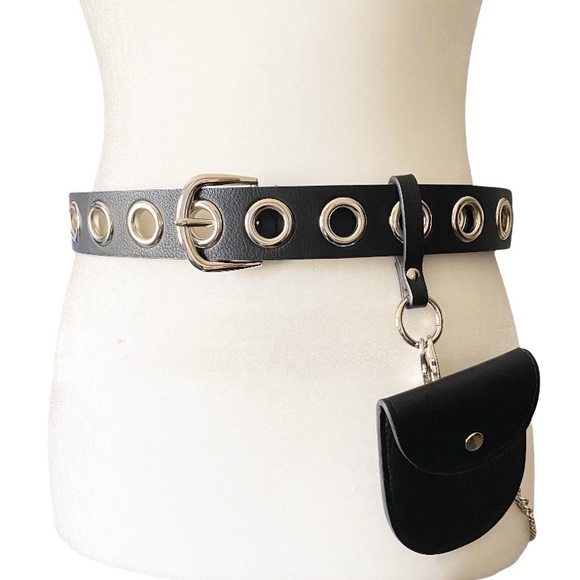 Target Accessories - NEW Faux Leather Eyelet Belt with Chain and Pouch